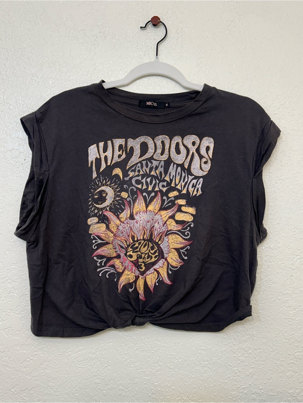 Micas Retro Cropped Graphic Tee - Sunflower Print